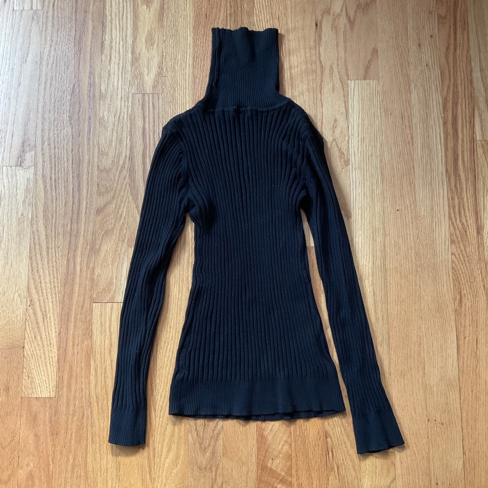 turtleneck ⭐️ Macy’s ⭐️ black ⭐️ ribbed knit - Picture 2 of 6